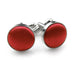 Red Fabric Cufflinks Material Silver