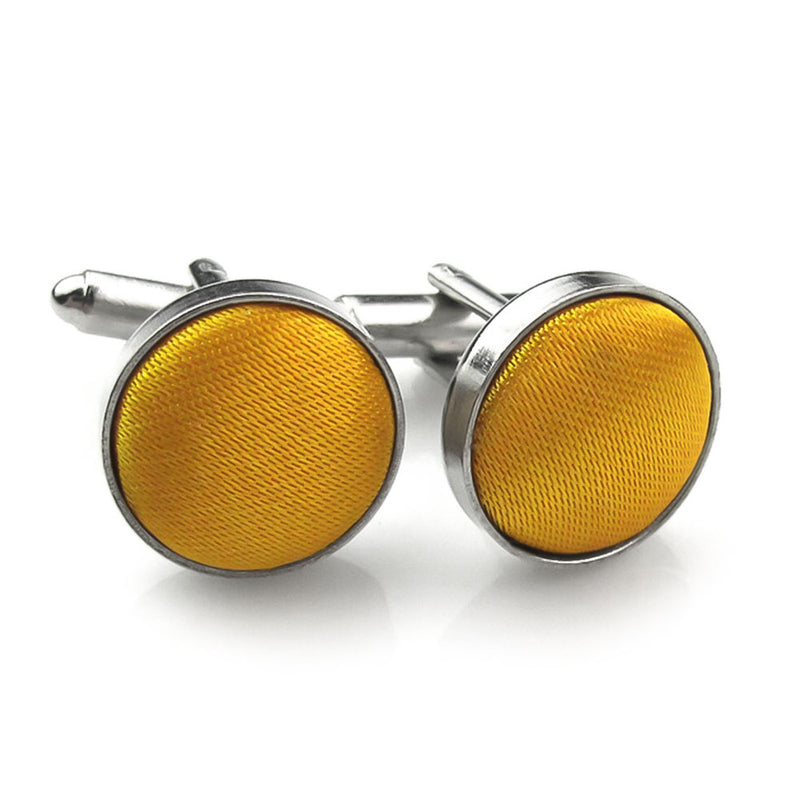 Amber Yellow Cufflinks Material Silver Mustard