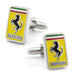 Ferrari Cufflinks Car Logo Silver Yellow Pair