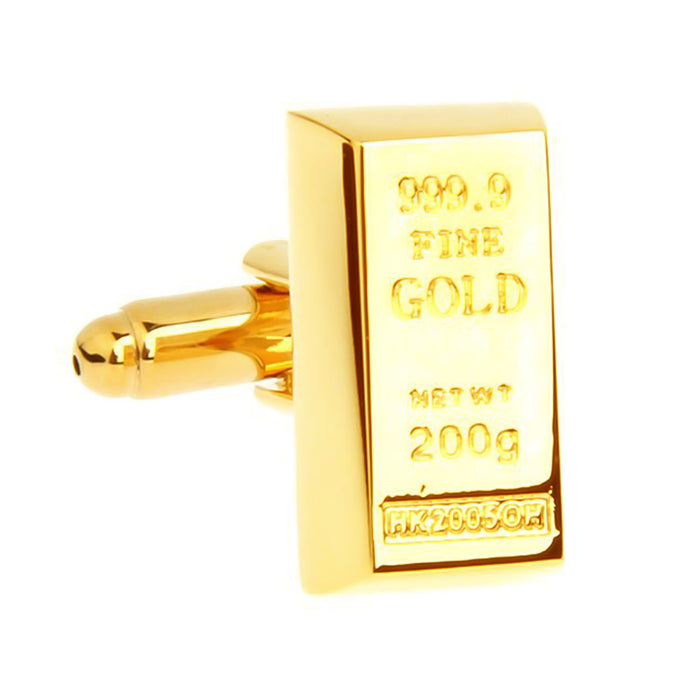 Billionaire Gold Bar Cufflinks Side