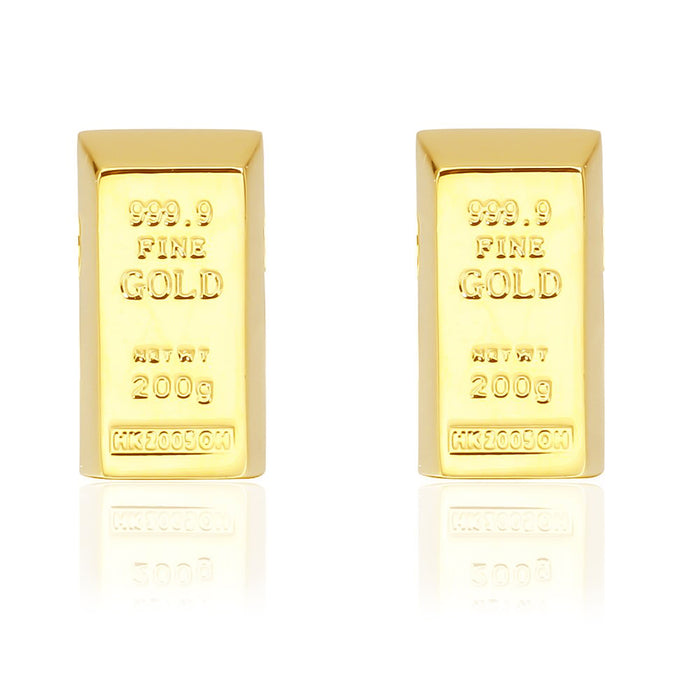 Billionaire Gold Bar Cufflinks Front