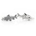 Fish Carp Fishing Cufflinks Silver Black Image Pair Front and Back