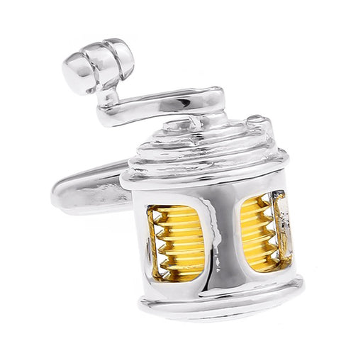 Fishing Reel Cufflinks Silve and Gold