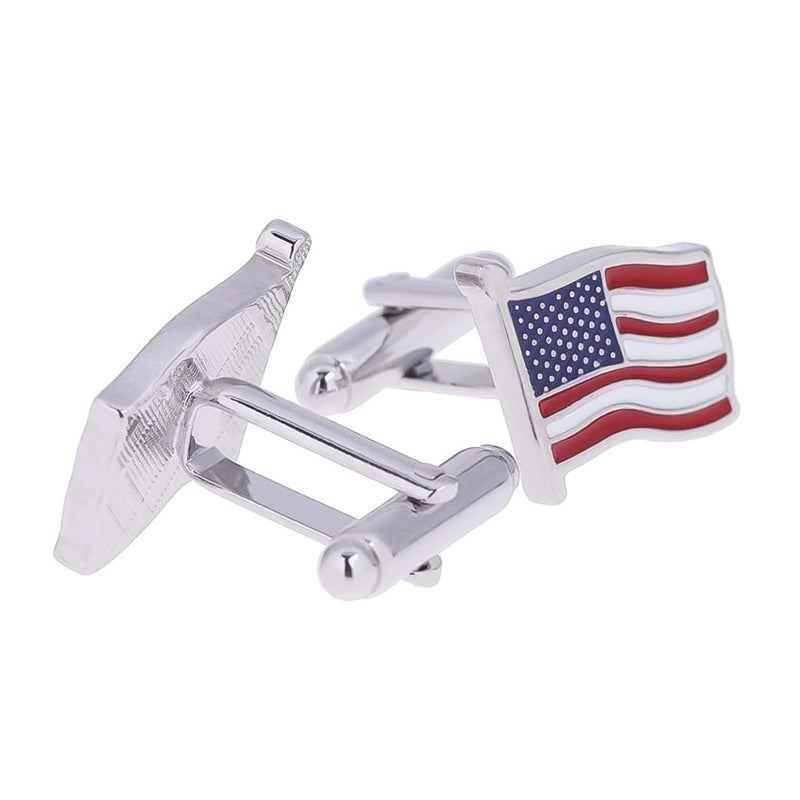 United States Of America Cufflinks Silver Pair