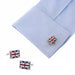 Union Jack British Flag Cufflinks Red Blue Image On Shirt Sleeve