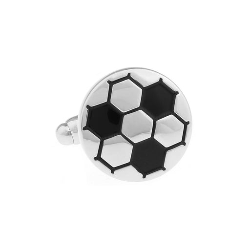 Soccer Ball Cufflinks Football Club Silver Front