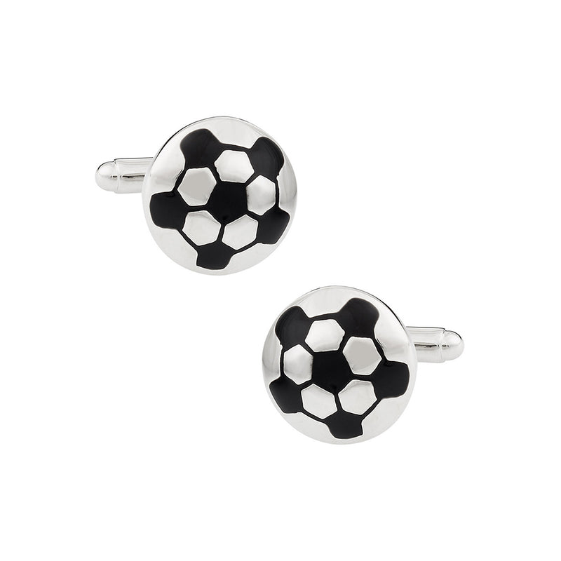 Soccer Ball Cufflinks Football Club Silver Pair Front