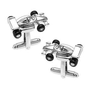 F1 Racing Cufflinks Formula One Silver Pair