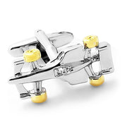 Formula 1 Racing Car Cufflinks Gold Silver Front Image