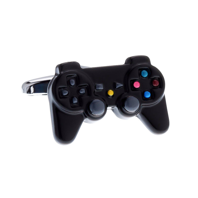 Gamepad Game Controller Cufflinks Black Image Front