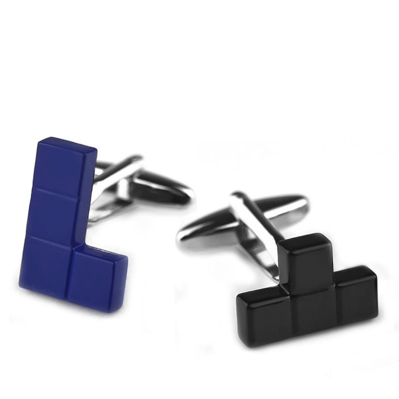 Cufflinks - Game Tetris (Black & Navy Blue)