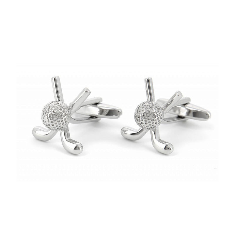 Golf Cufflinks Ball & Clubs Pair