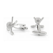 Golf Cufflinks Ball & Clubs Pair Front Back