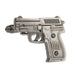 Hand Gun Cufflinks Gunmetal Black Pistol Image Front