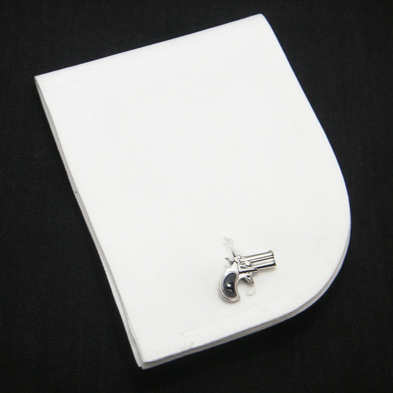 Revolver Cufflinks Hand Gun Silver Black On Shirt Sleeve