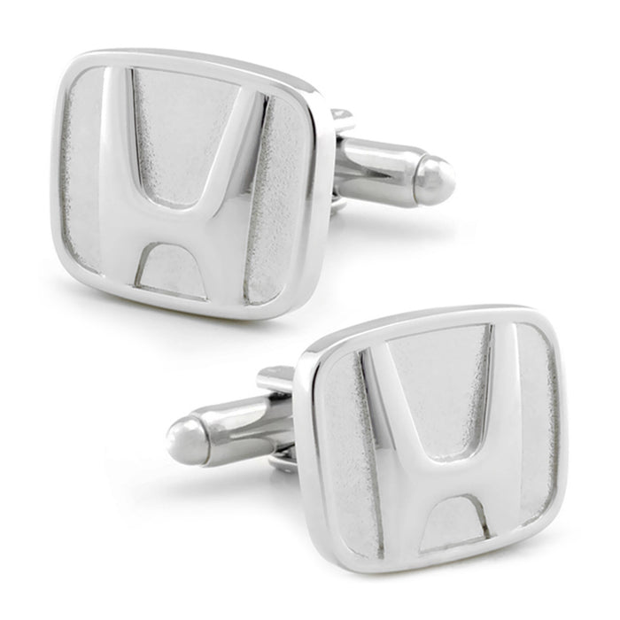 Honda Cuffliks Car Logo Silver Pair