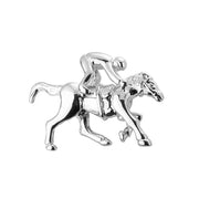 Horse Cufflinks Jockey Riding Silver Sport Front