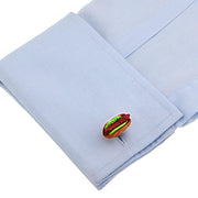 Hot Dog Cufflinks Sausage Silver On Shirt sleeve