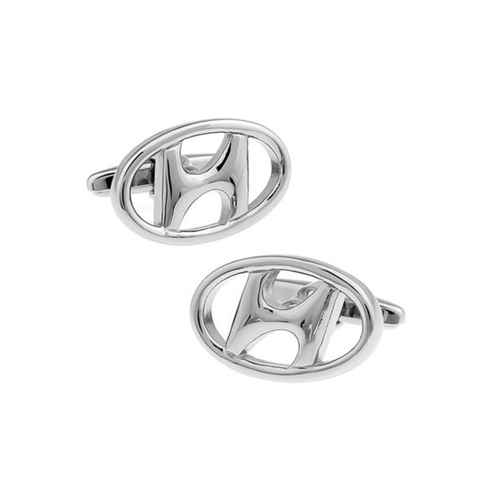Hyundai Cufflinks Car Logo Silver Pair