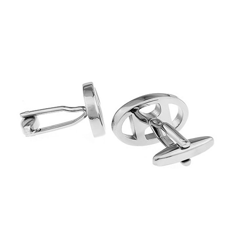 Hyundai Cufflinks Car Logo Silver Back