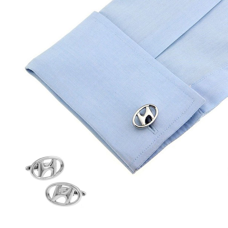 Hyundai Cufflinks Car Logo Silver On Shirt Sleeve