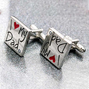 I Love My Dad Cufflinks Silver Pair