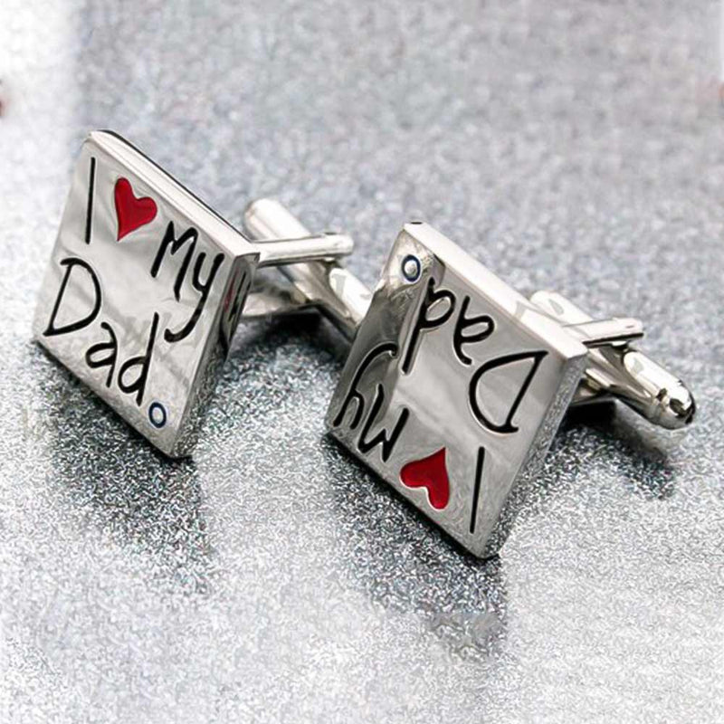I Love My Dad Cufflinks Silver Pair