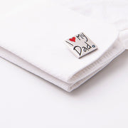 I Love My Dad Cufflinks Silver On Shirt Sleeve