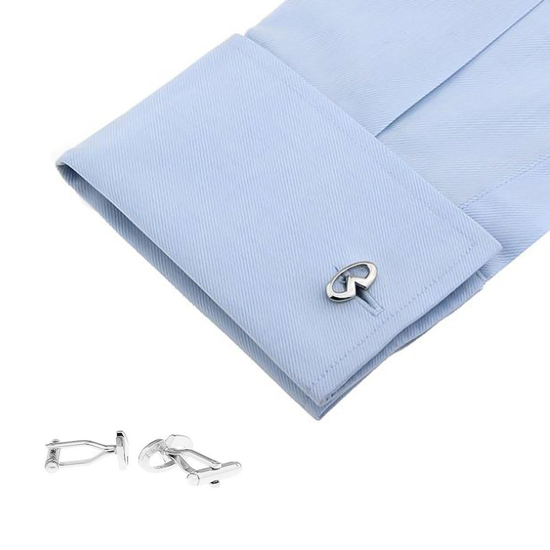 Infinity Cufflinks Car Logo Silver Image On Shirt Sleeve