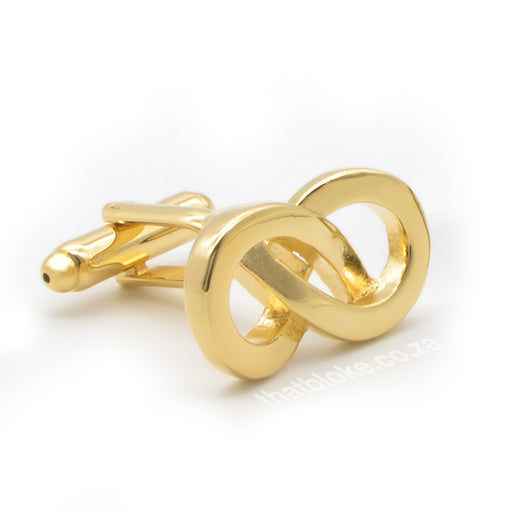 Infinity cufflinks Gold Front View