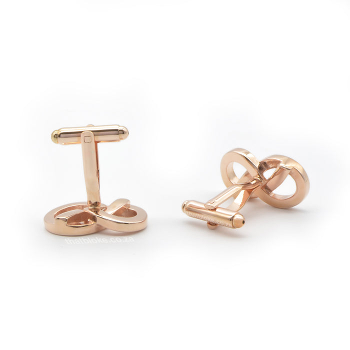 Rose Gold Infinity Cufflinks Pair