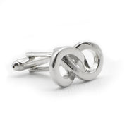 Infinity Symbol Cufflinks Silver Front