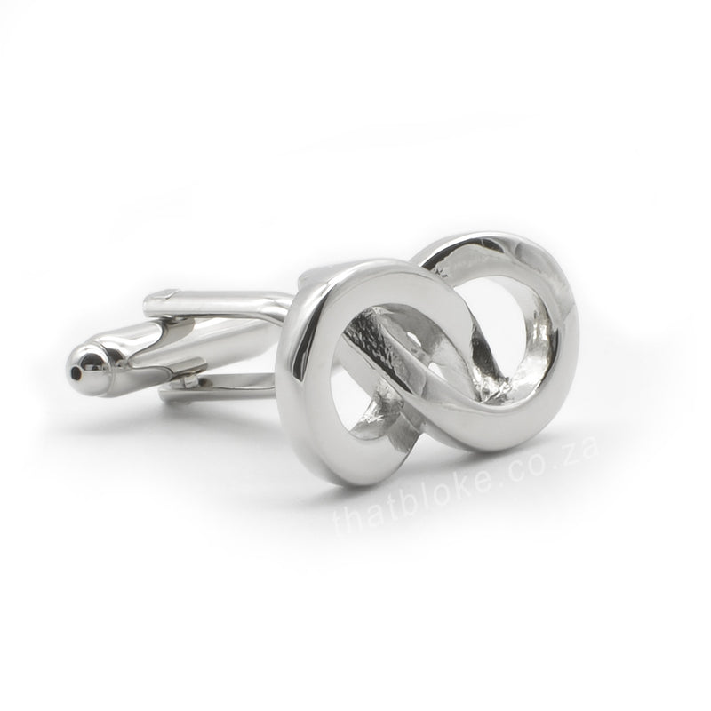Infinity Symbol Cufflinks Silver Front