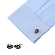 Jaguar Cufflinks Car Logo Silver Image On Shirt