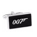 James Bond 007 Cufflinks Silver Black Front
