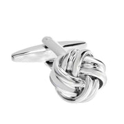 Double Knot Cufflinks Silver Front