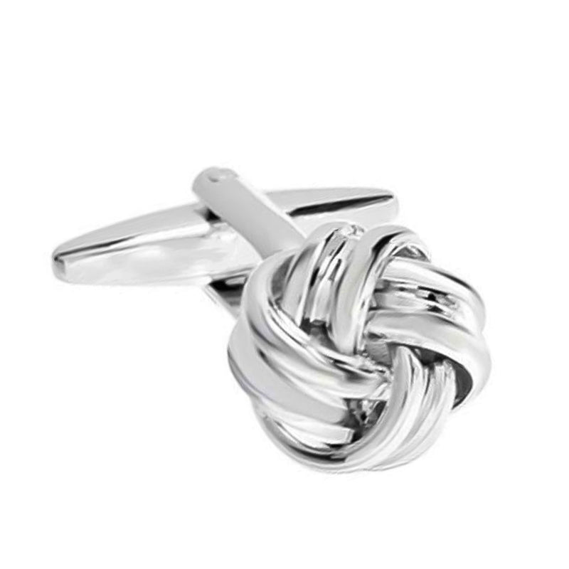 Double Knot Cufflinks Silver Front