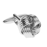 Quadruple Knot Cufflinks Silver Front