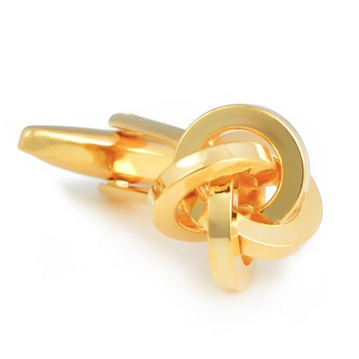 Square Knot Cufflinks Gold Front View