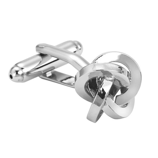 Knot Cufflinks Square Twist Silver Image Side