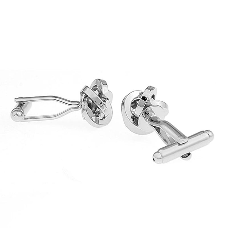 Knot Cufflinks Square Twist Silver Image Pair