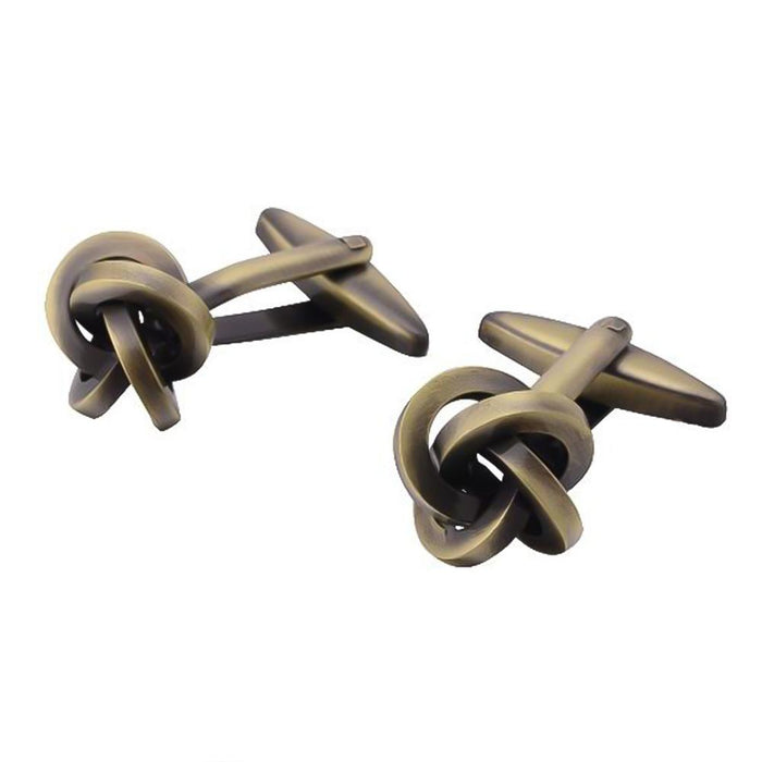 Square Knot Cufflink Bronze Image Pair Front