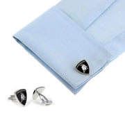 Lamborghini Cufflinks Car Logo Silver Black Image On Shirt