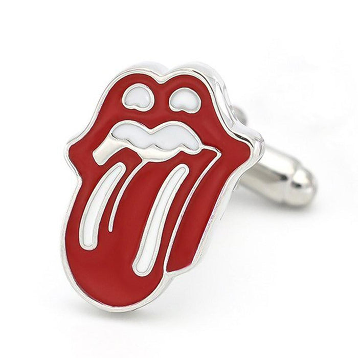 Rolling Stones Tongue Cufflinks Red Lips Front Image