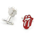 Rolling Stones Tongue Cufflinks Red Lips Front Back Pair Image