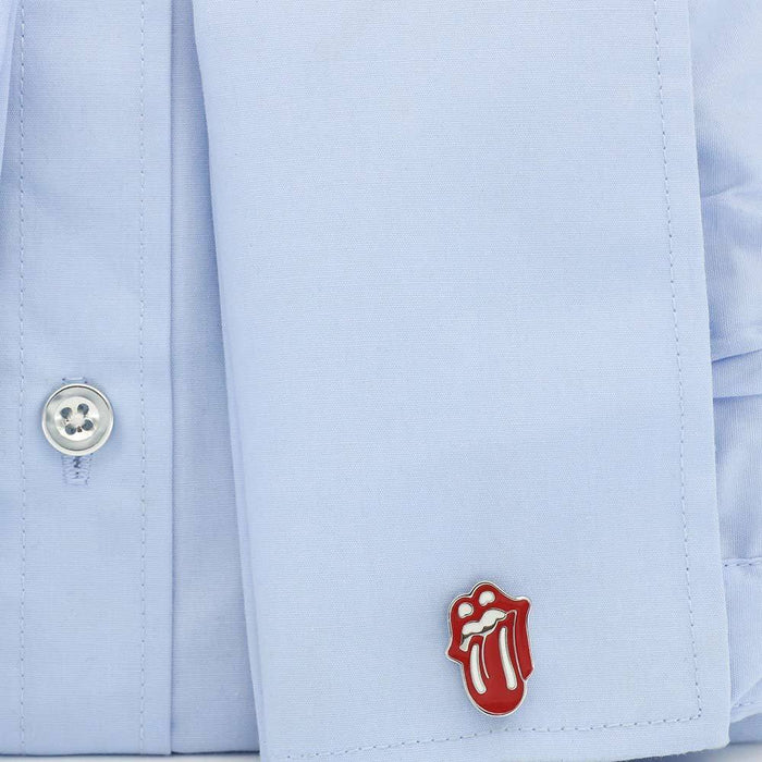 Rolling Stones Tongue Cufflinks Red Lips On Shirt Sleeve Image