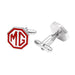 MG Cufflinks Car Logo Silver Red Image Pair Back