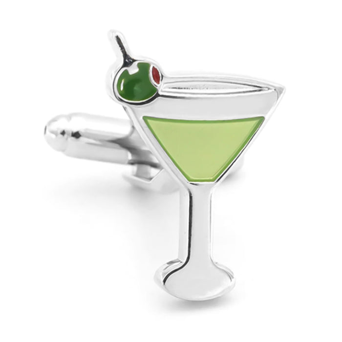 Cocktail Martini Glass Cufflinks Front Image