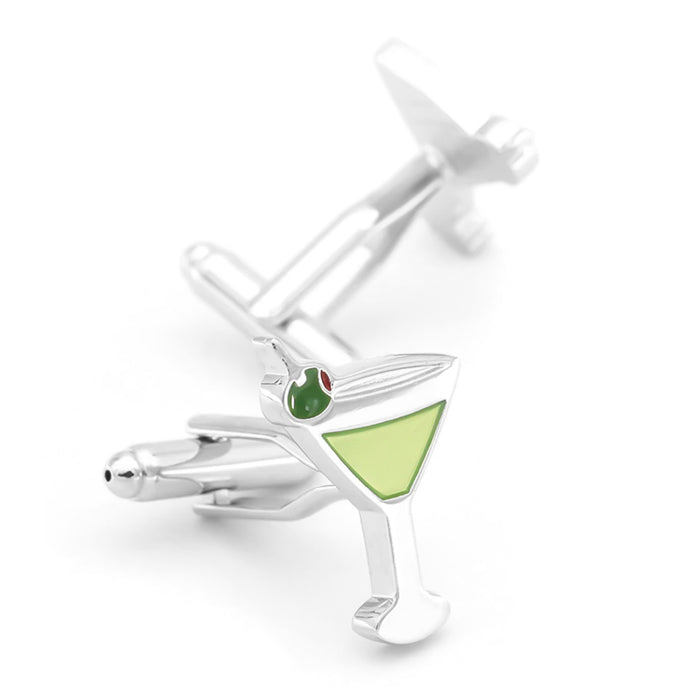 Cocktail Martini Glass Cufflinks Front and Back