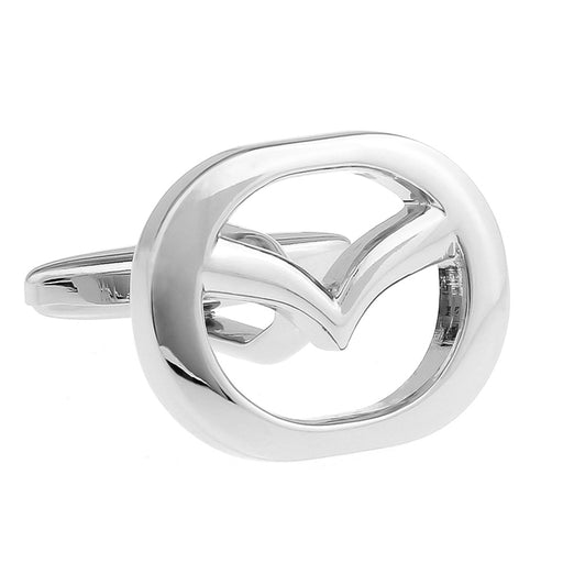 Mazda Cufflinks Car Logo Silver Image Front